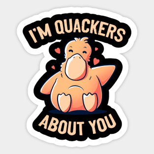 I’m Quackers About You Funny Cute Duck Gift Sticker